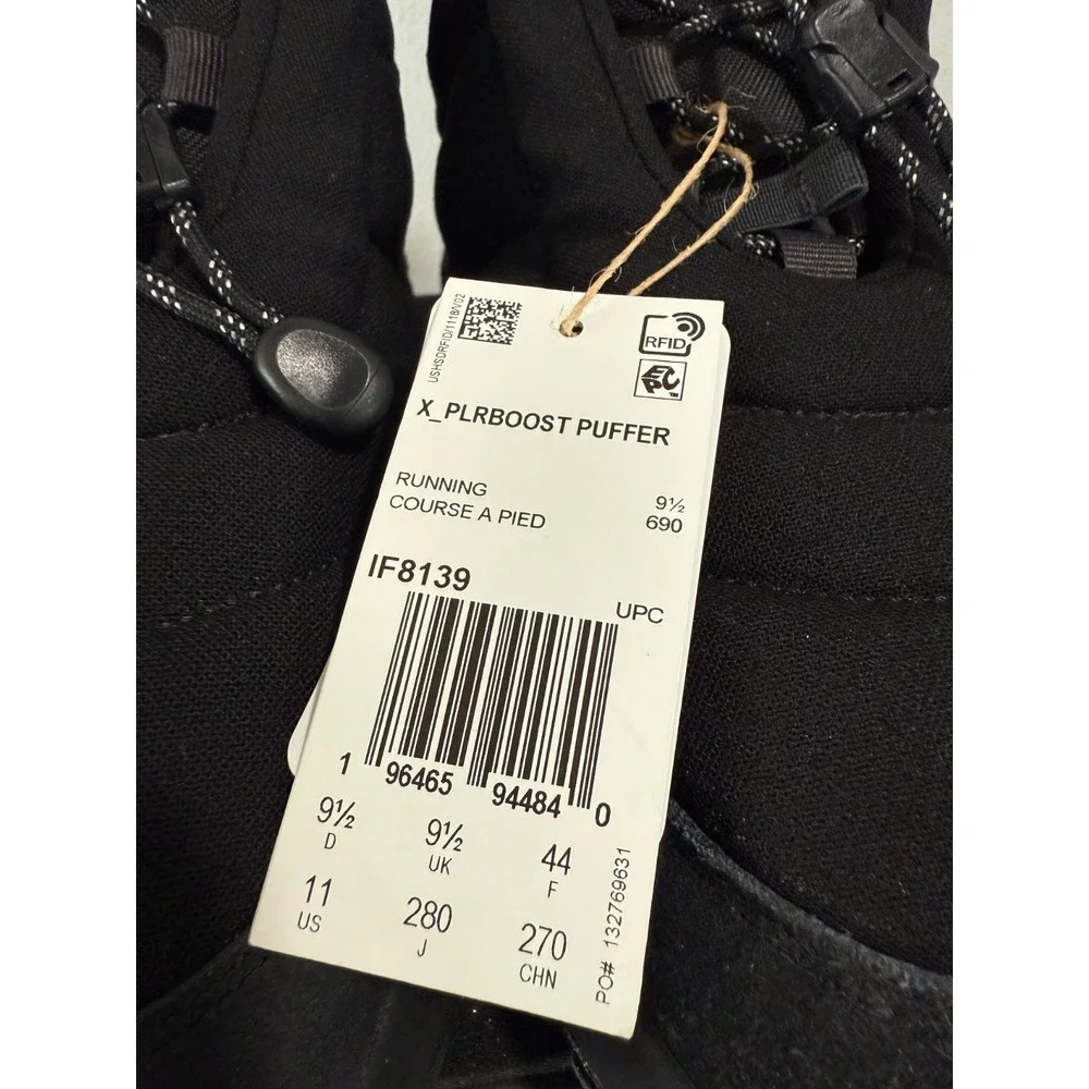 NEW adidas X_PLRBOOST Puffer Shoes Womens Size 11 Triple Black IF8139
